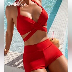 SWIM VCAY🐝2026 CROSS HALTER TRUNKINI